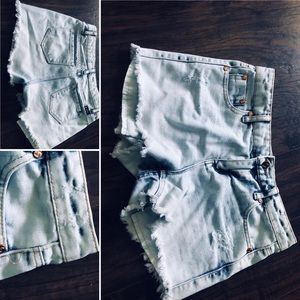 bleach dyed affect shorts